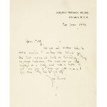 Barrie (J. M., 1860-1937). Autograph letter, signed, 20 June 1934