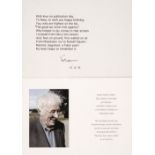 Heaney (Seamus, 1939-2013). Typed Letter Signed, 'Seamus', Dublin, 13 March 1995