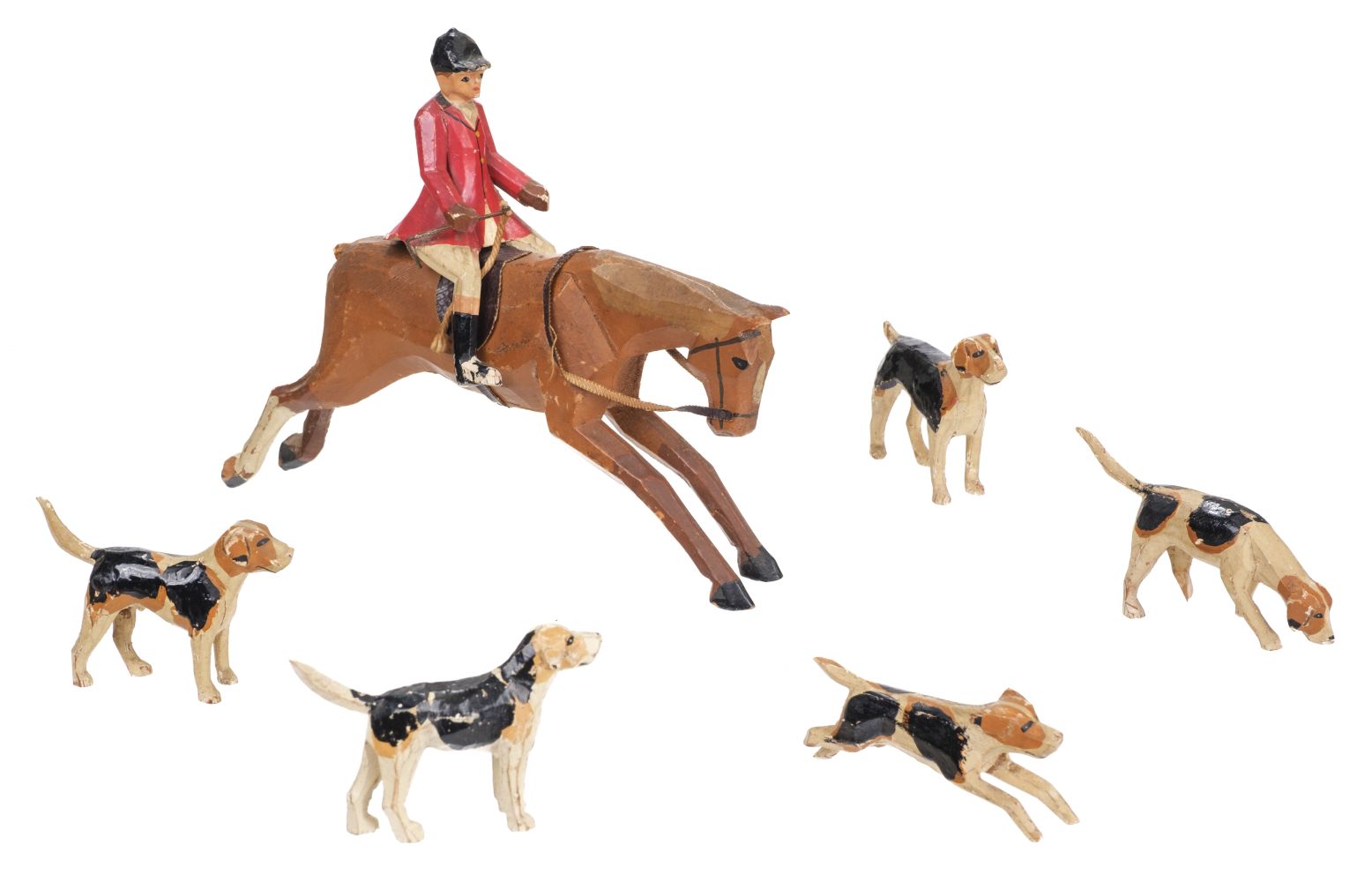 Forest Toys of Brockenhurst. Horse and Hounds, early 20th century