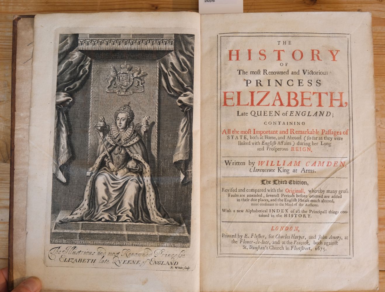 Camden (William). The History of the most Renowned and Victorious Princess Elizabeth, 3rd ed., 1675 - Image 2 of 2