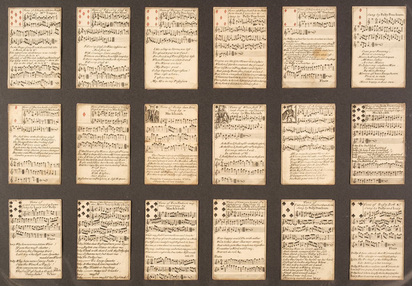 English musical playing cards. The Beggar's Opera, printed for Carington Bowles, London, circa 1770 - Image 2 of 3