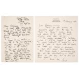 Hughes (Edward James, 1930-1998). Autograph Letter Signed, 'Ted', Court Green