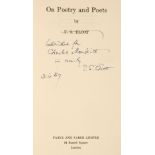 Eliot (T.S.) On Poetry and Poets, 1st edition, 1957