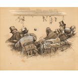 Davis (Lucien, 1860 - 1941). Two original drawings of scenes of cricket, circa 1910