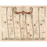 Ogilby (John). Three Road Maps, all terminating at Derby, [1675 or later]