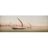 Frere (Théodore, 1814-1888). Dhows on the Nile with Cairo Beyond