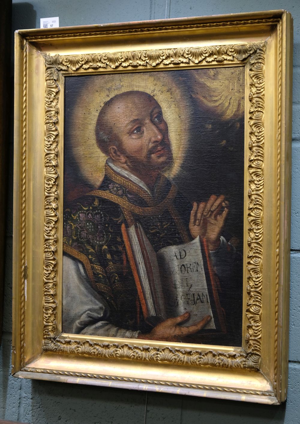 Spanish School. Saint Ignatius of Loyola, probably early 17th Century, oil on canvas, - Image 4 of 8