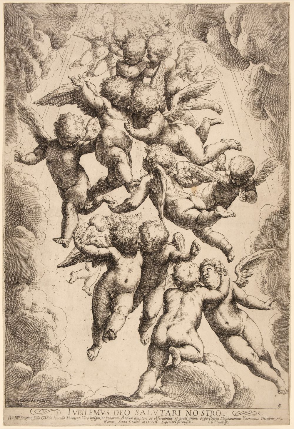 Reni (Guido, 1575-1642). A Glory of Angels, c. 1607, etching