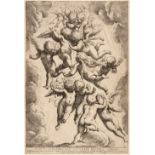 Reni (Guido, 1575-1642). A Glory of Angels, c. 1607, etching