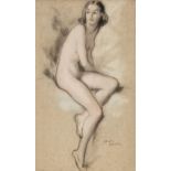 Baumer (Lewis, 1870-1963). Seated Female Nude,