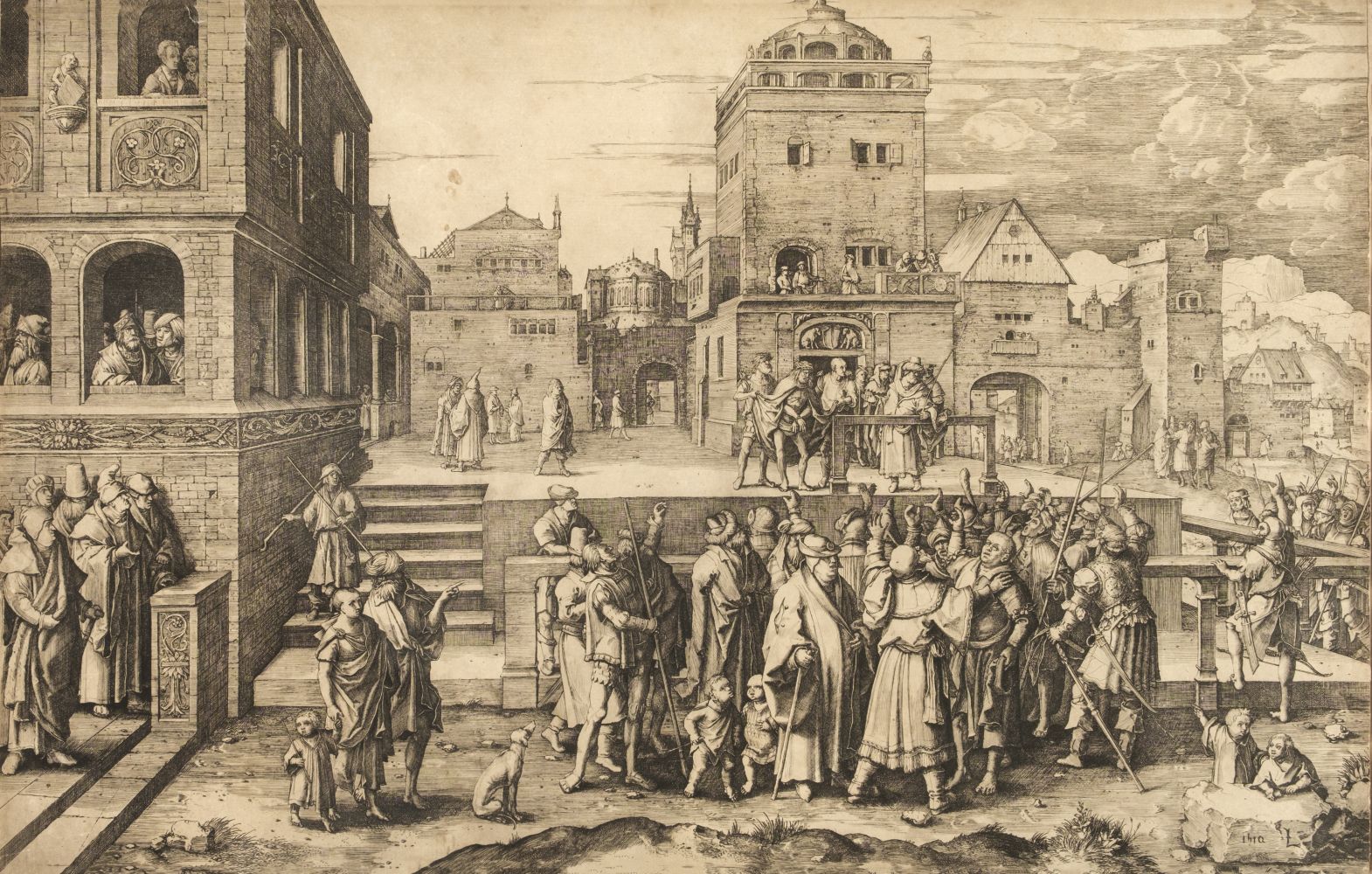 Leyden (Lucas van). The Large Ecce Homo, 1510 [but later], etching on Arches laid paper