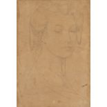 Leighton (Frederick, 1830-1896). Study of a Female Head, circa 1853