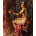 Moody (Victor, 1896-1990). Seated Nude, oil, signed