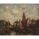 Maris (Jacob). On the Maas, Holland, oil on canvas