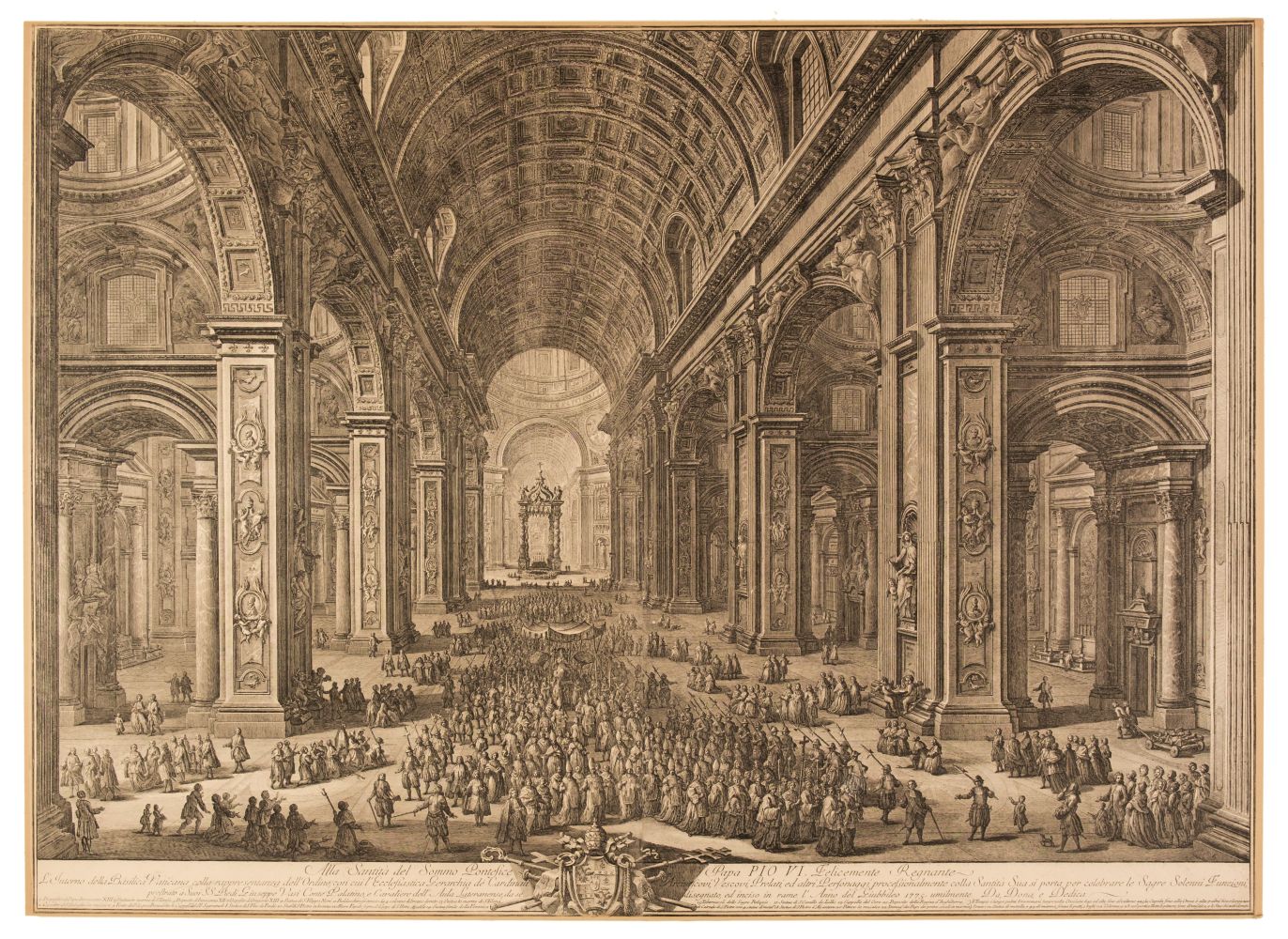 Vasi (Giuseppe, 1710-1782). Il Prospetto principale del Tempio e Piazza di S. Pietro ..., 1774 - Image 2 of 3