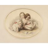 Hartmann (Carl, 1818-1857). The Baden Powell Children, circa 1856, watercolour