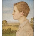 Gere (Charles March, 1869-1957). Portrait of a Boy in Profile, circa 1925, oil on wood panel