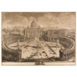 Vasi (Giuseppe, 1710-1782). Il Prospetto principale del Tempio e Piazza di S. Pietro ..., 1774