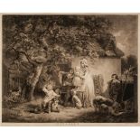 Ward (William, 1766-1826). Cottagers & Travellers, after George Morland, 1791, 2 mezzotints