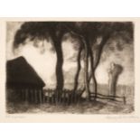 Clausen (George, 1852-1944). The Shed, 1921, etching with mezzotint, signed and titled
