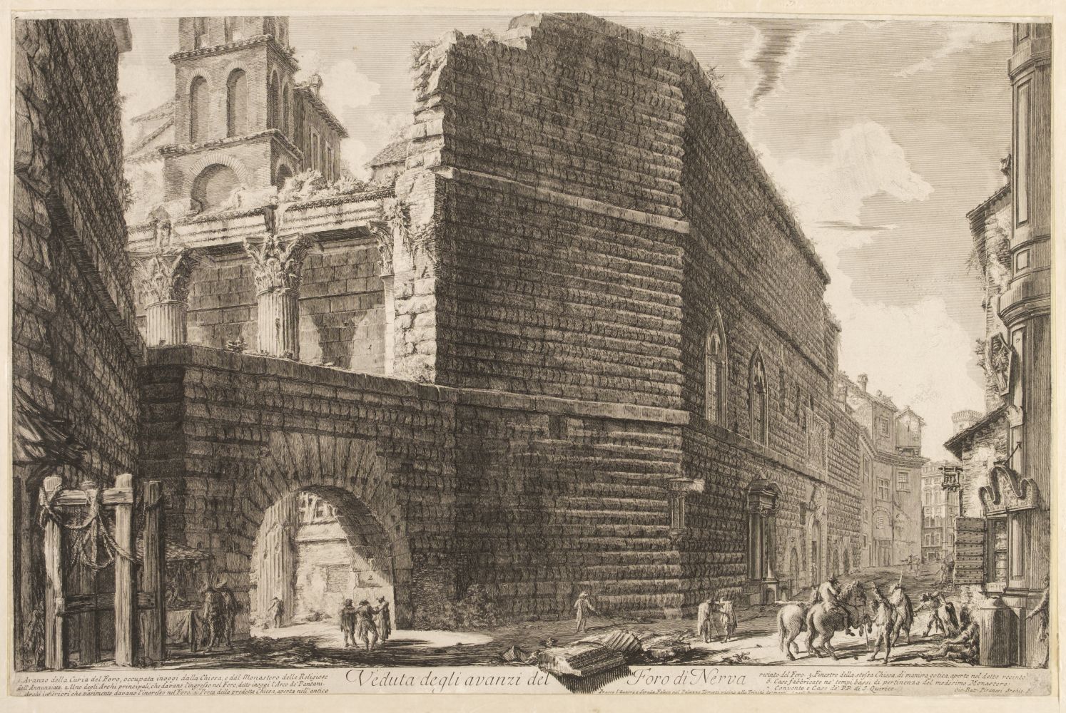 Piranesi (Giovanni Battista). Veduta degli avanzi del Foro di Nerva, 1757, etching, 2nd or 3rd