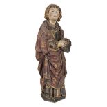 German carved limewood figure of St. John the Baptist, circa 1675-1700