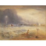 After J. M. W. Turner. Lifeboat and Manby Apparatus going off to a stranded vessel..., circa 1850