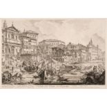 (Giovanni Battista, 1720-1778). Veduta del Porto di Ripetta, 1753, etching