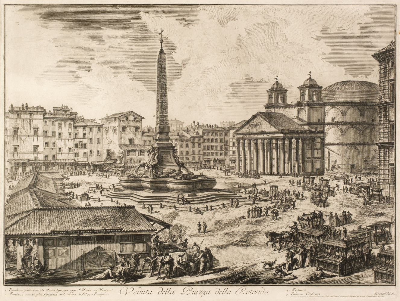 Piranesi (Giovanni Battista, 1720-78). Veduta della Piazza della Rotonda, 1751