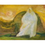 Collins (Elisabeth, 1905-2000), White Figure in the Mountains, 1988, gouache