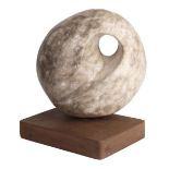 Style of Barbara Hepworth. Pierced Ovoid Form, carved marble