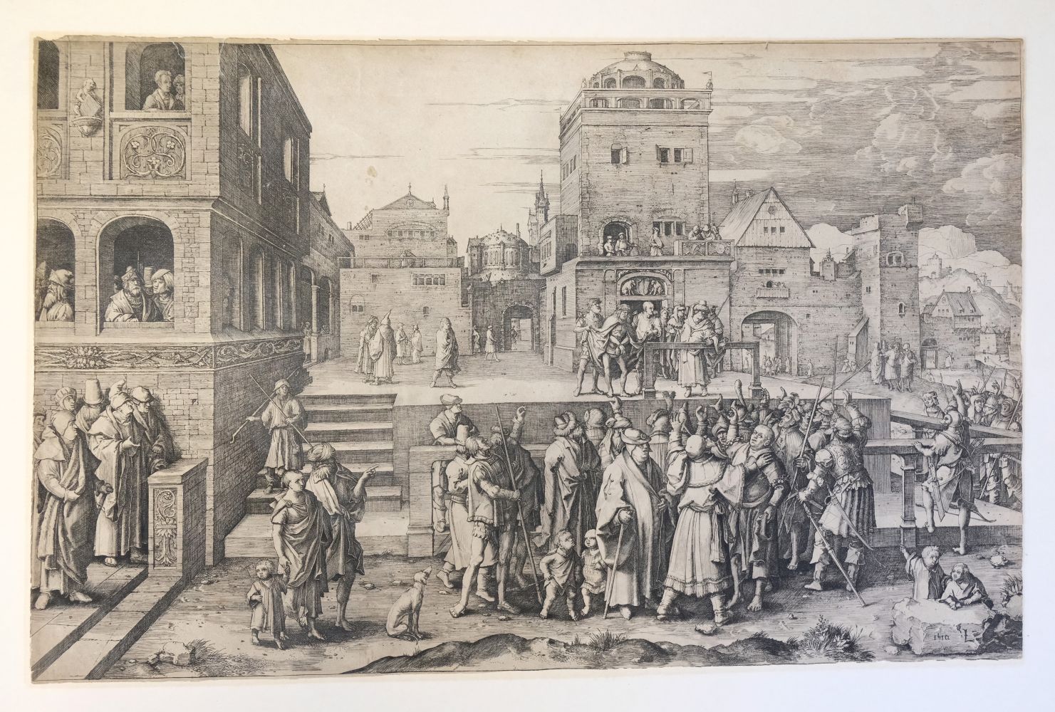 Leyden (Lucas van). The Large Ecce Homo, 1510 [but later], etching on Arches laid paper - Image 3 of 5