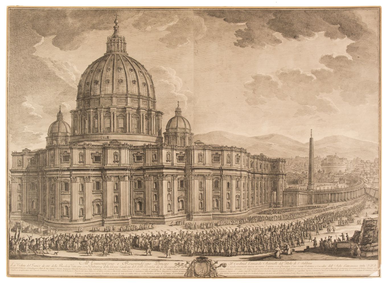 Vasi (Giuseppe, 1710-1782). Il Prospetto principale del Tempio e Piazza di S. Pietro ..., 1774 - Image 3 of 3
