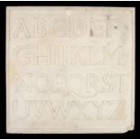 After Eric Gill (1882-1942). Alphabet (raised font), plaster copy