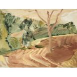 Cockrill (Maurice, 1936-2013). Landscape with bare tree, 1988