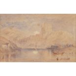 Turner (after, Joseph Mallord William ,1775-1851). Norham Castle: Moonrise, circa 1850