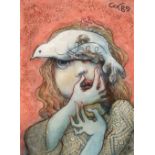 Cox (Morris, 1903-1998). Dove with a Girl, 1989