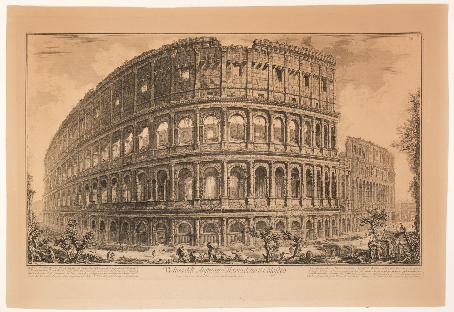 Volpato (Giovanni, 1733-1803). Veduta di.. Foro Romano, & Anfiteatro Flavio oggidi Colosseo (2) - Image 2 of 3