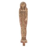 Ancient Egypt. A large Egyptian carved wood shabti