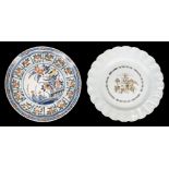 Delft. An 18th century Bristol delft plate circa 1760