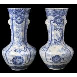 Vases. A pair of 20th century Chinese blue and white porcelain vases