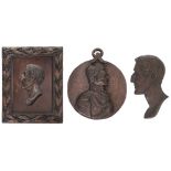 Duke Of Wellington. Three carved oak Duke of Wellington profiles