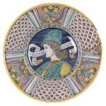 Charger. A late 19th century Italian maiolica style charger