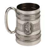 Mug. A Victorian silver mug by Martin, Hall & Co, Sheffield 1874