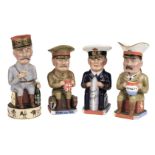 Character Jugs. Four WWI military leaders by Sir Francis Carruthers Gould