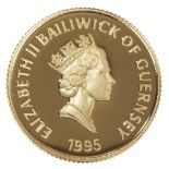 Proof Coin. Elizabeth II Bailiwick of Guernsey 1995 £25 gold coin,