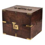 Campaign Box. A Victorian brass bound mahogany box