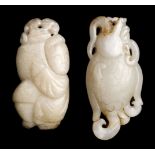 Jade. A Chinese jade zoological carving and one other