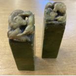 Seals. A pair of early 20th century soapstone wax seals