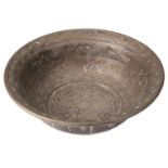 Arts and Crafts Movement. A hammered brass bowl circa 1900